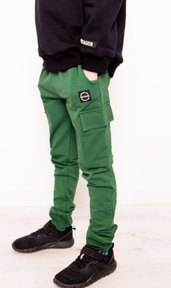 Spodnie dresowe dziecięce bojówki Octagon green