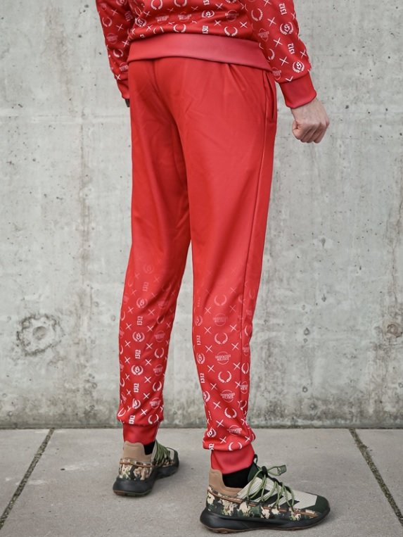 Spodnie dresowe męskie Środowisko Miejskie Pattern Poliester czerwone