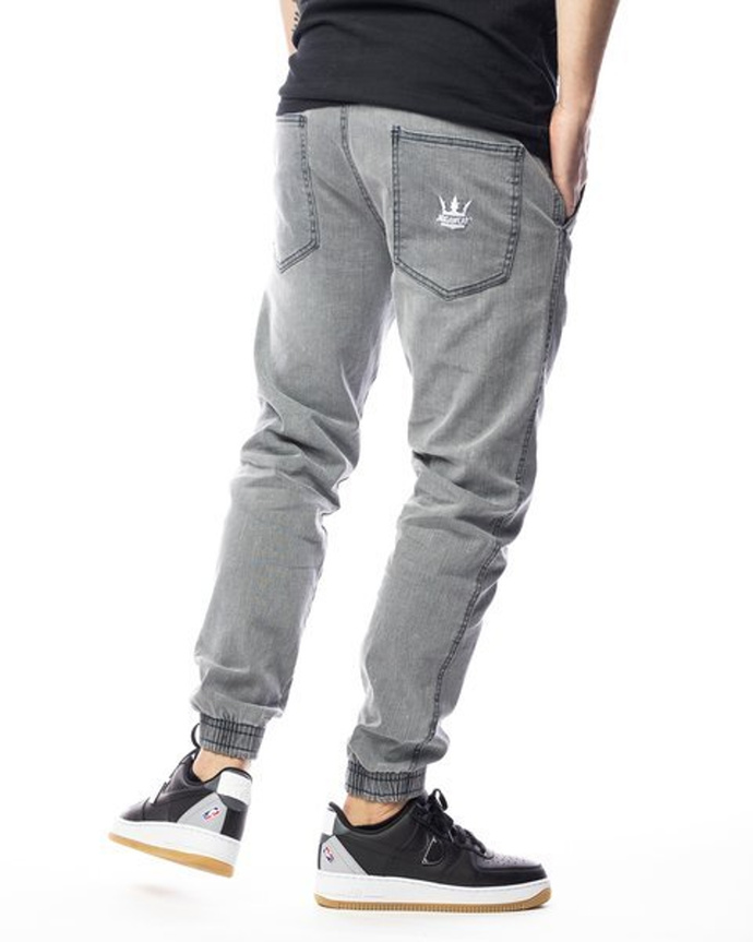 Spodnie jeans jogger Jigga Wear Crown grey