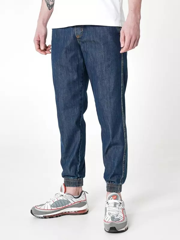 Spodnie jogger jeans Środowisko Miejskie Laur ciemne niebieskie