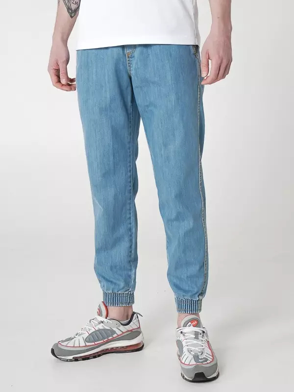 Spodnie jogger jeans Środowisko Miejskie Laur jasne niebieskie