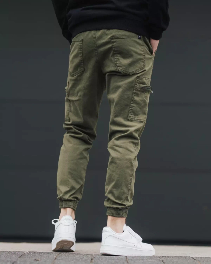 Spodnie męskie cargo jogger Jigga Wear zielone
