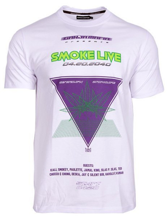 T-shirt Ganja Mafia Smoke Live white