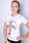 T-shirt Damski Patriotic krzyż biały